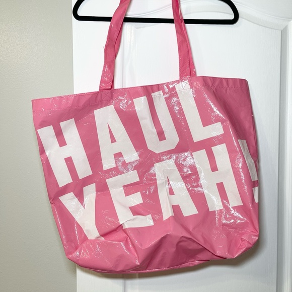Y2K Victoria’s Secret Pink Tote Bag with Bold White Text - Picture 3 of 14